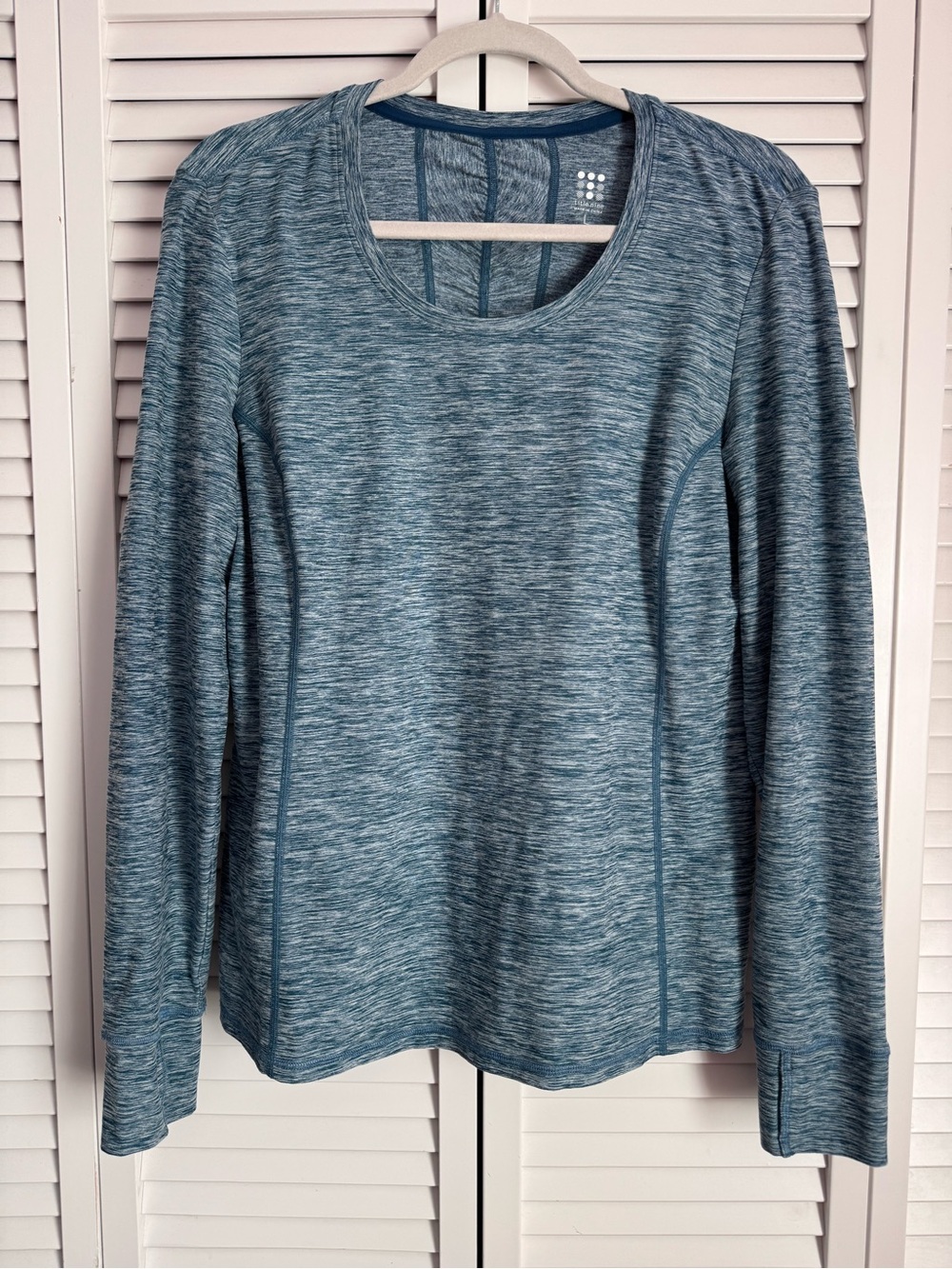 Title Nine Long Sleeve Top Space-dye Print Tiel Large Activewear Hiking Travel